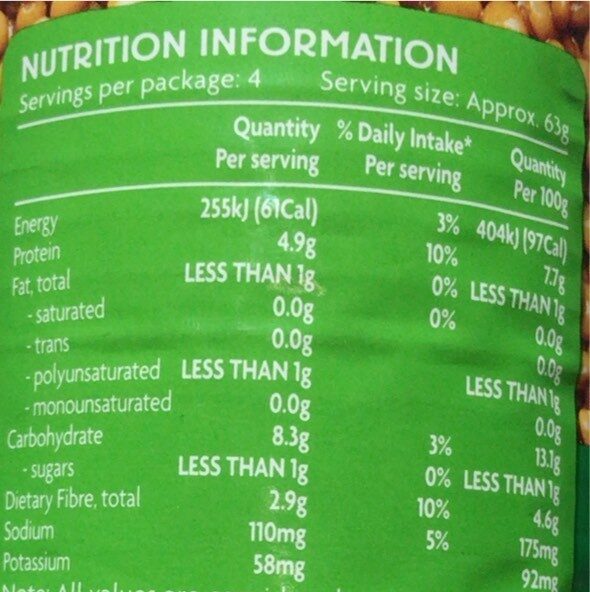 Lentils - Nutrition facts
