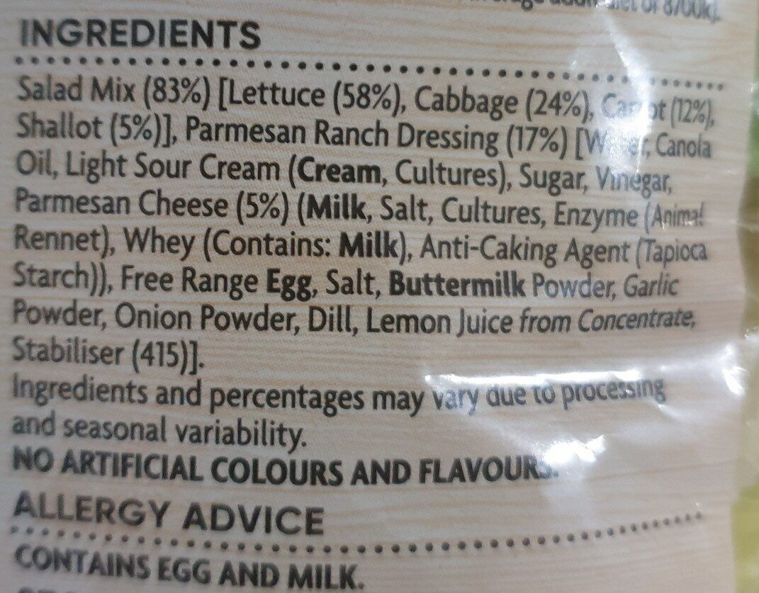 Family ranch salad - Ingredients