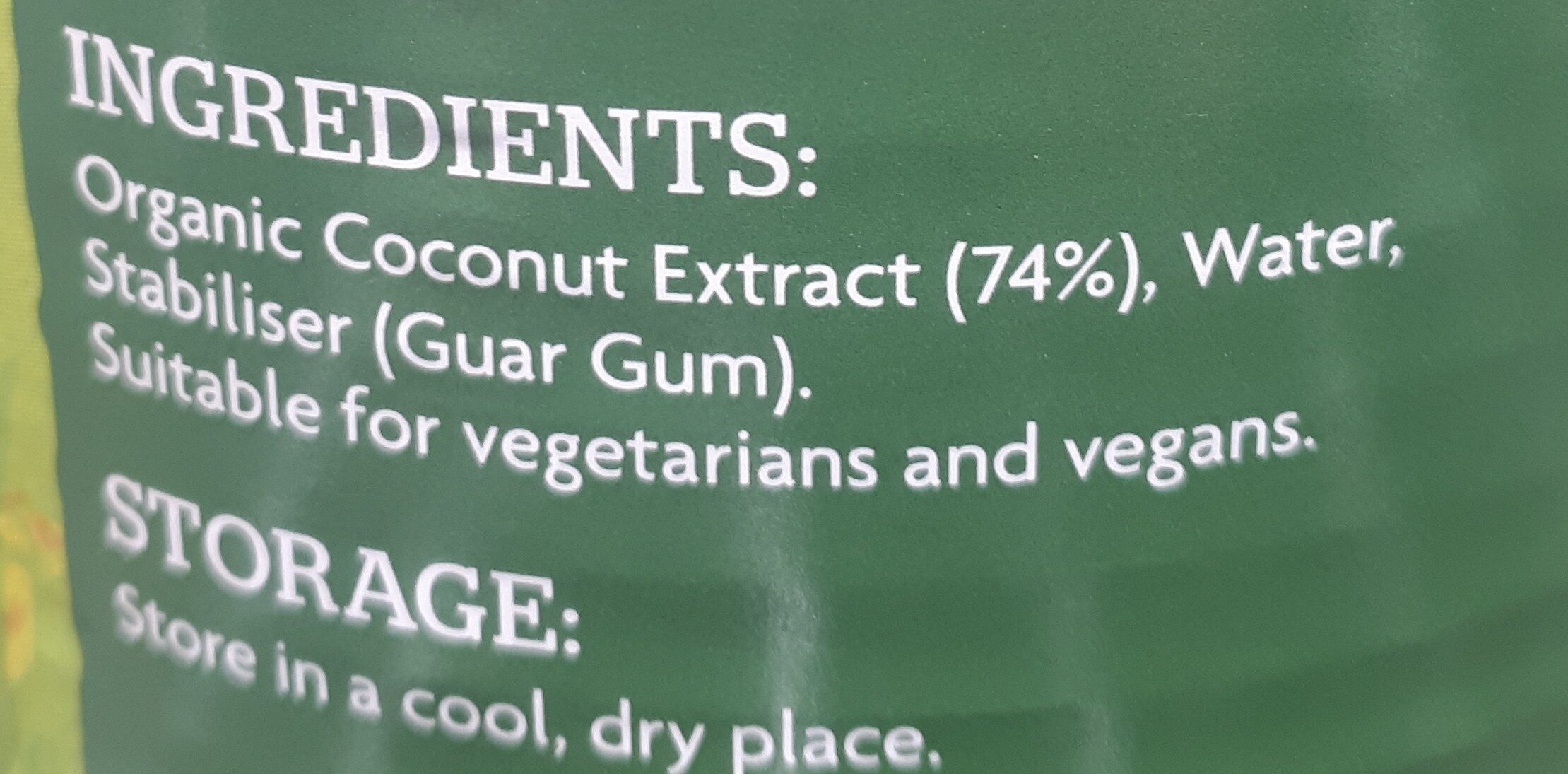 coconut milk - Ingredients