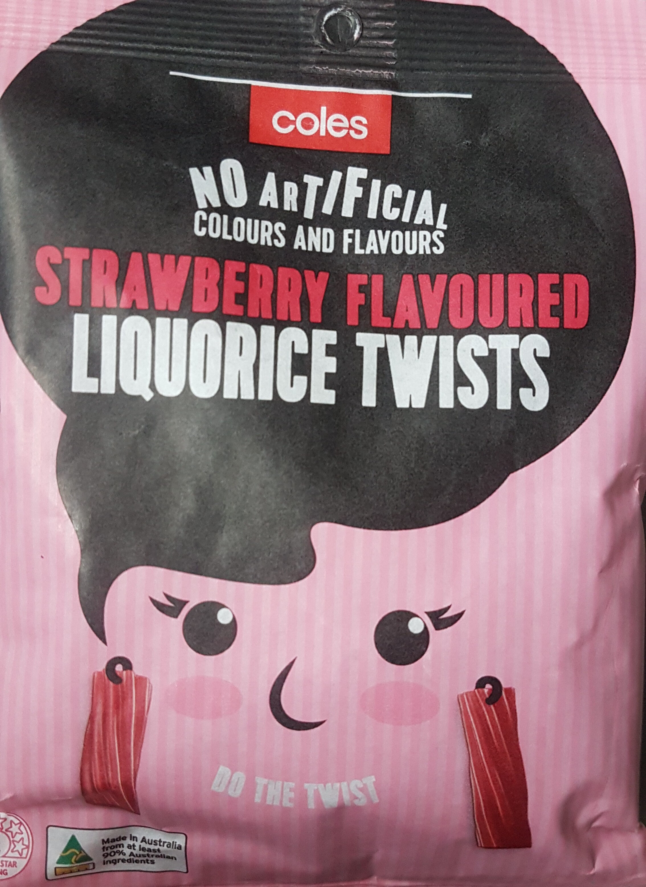ColesStrawberry Flavoured Liquorice Twists - Produkt - en