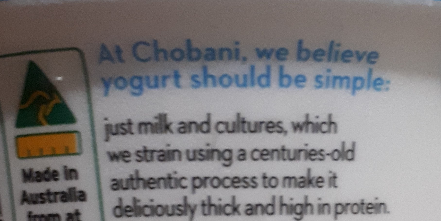 Plain Greek Yogurt - Ingredients - fr