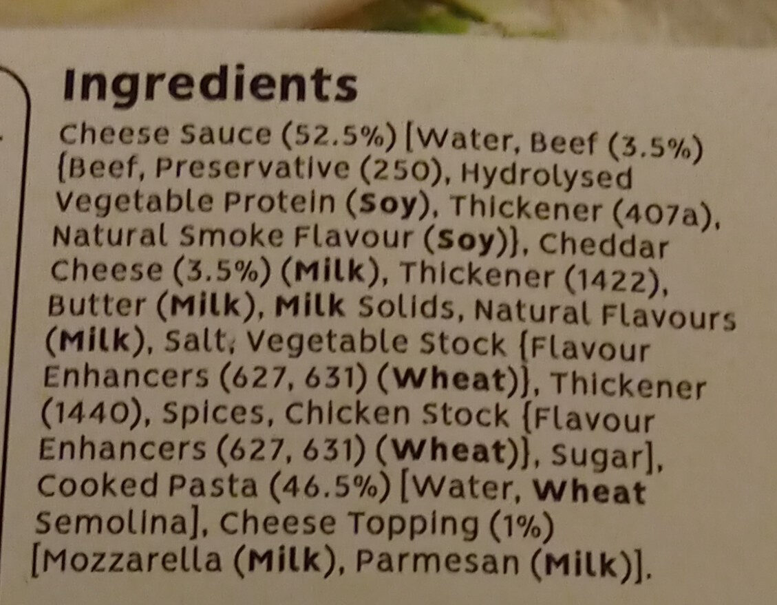 Macaroni Cheese - Ingredients