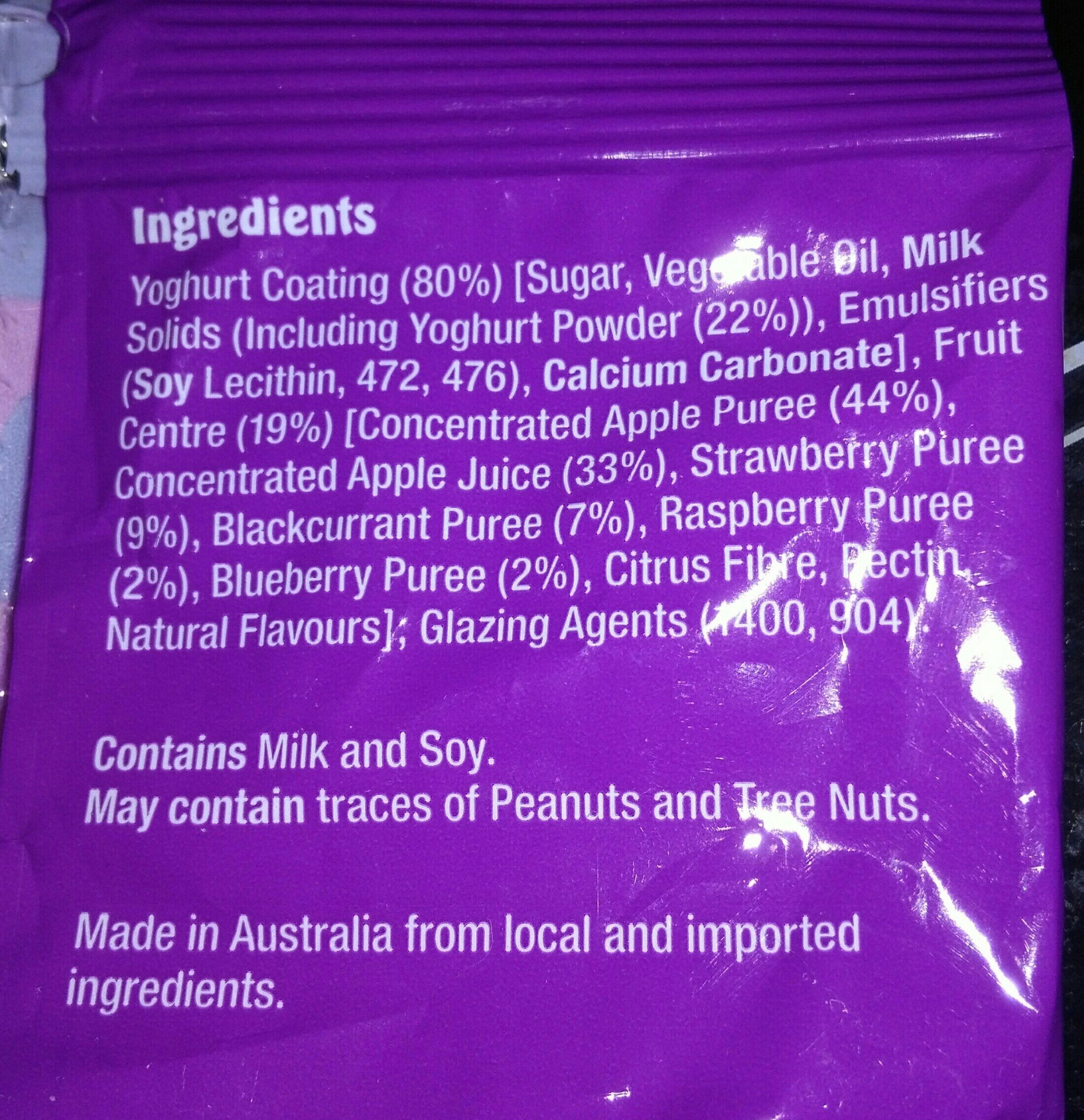 Berry Frugo’s - Ingredients