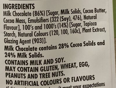 Easter Milk Chocolate Hunting Eggs - Ingredients