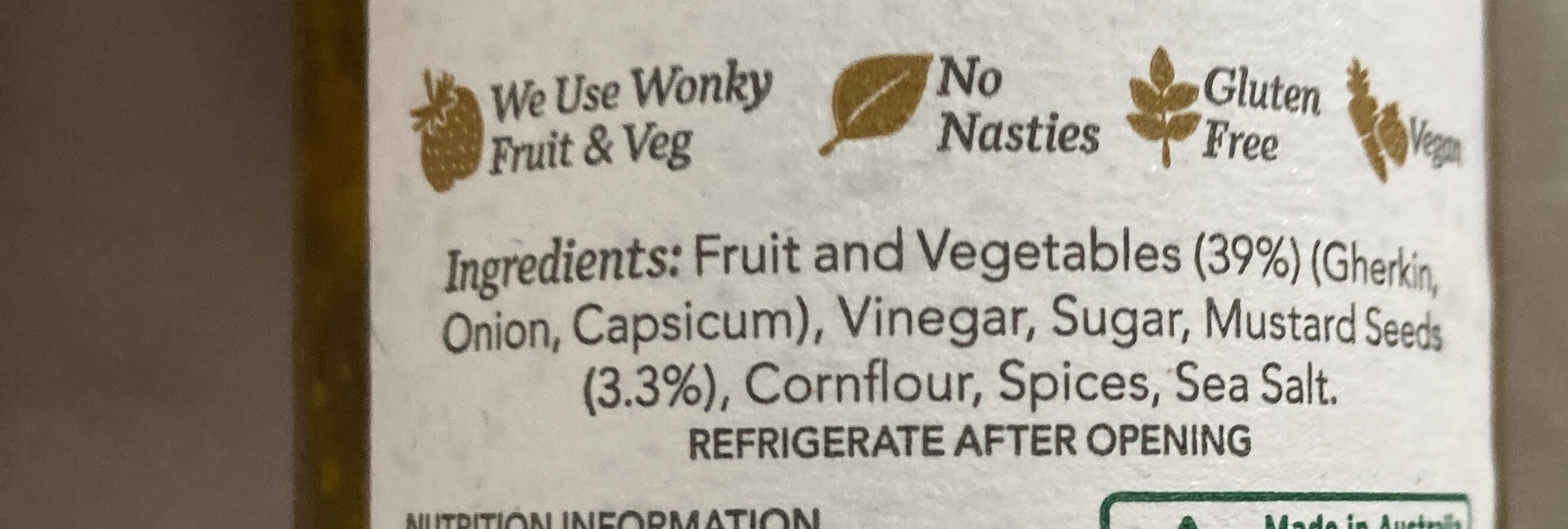 The Mustard Pickle - Ingredients