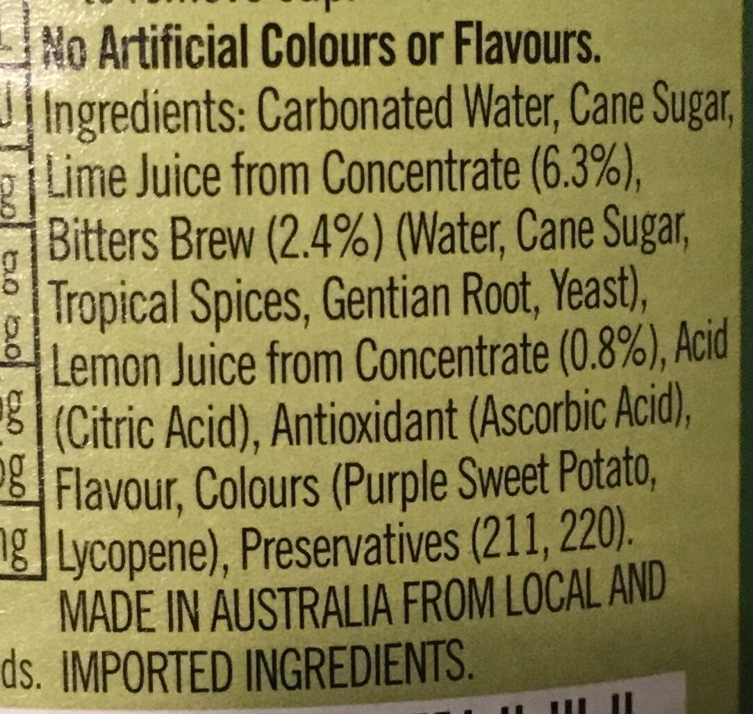 Lemon, lime & Bitter - Zutaten - fr