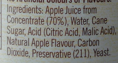 Apple Cider Brewed Softdrink - Ingredients