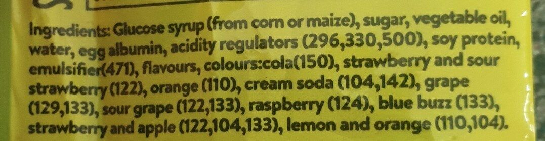 fizzer faves - Ingredients