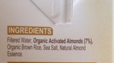 Activated Almond Unsweetened - Ingredients