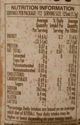 Massel Stock Power Vegetable - Nutrition facts
