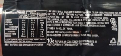 Max Soft Drink - Nutrition facts