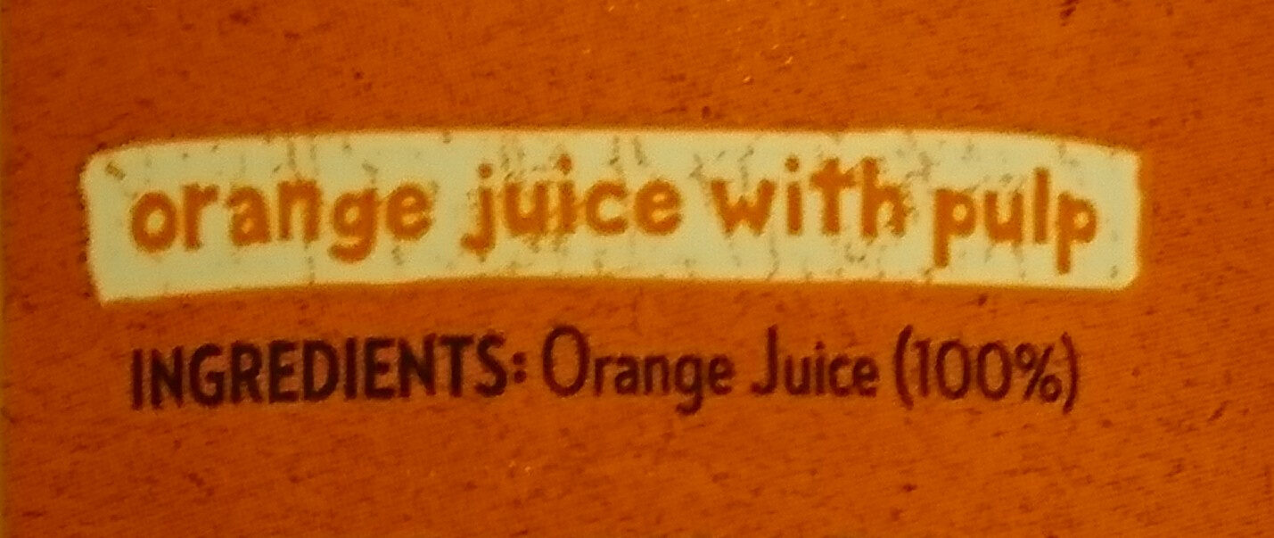 Orange Juice - Ingredients