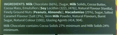 Milk Choc Macadamias - Ingredients