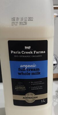 Organic full cream whole milk - Product