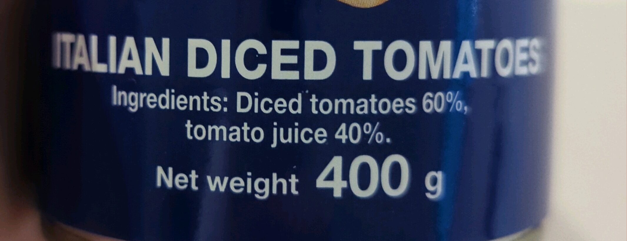 Italian diced tomato’s - Ingredients
