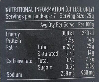 Marinated goat cheese - Nutrition facts