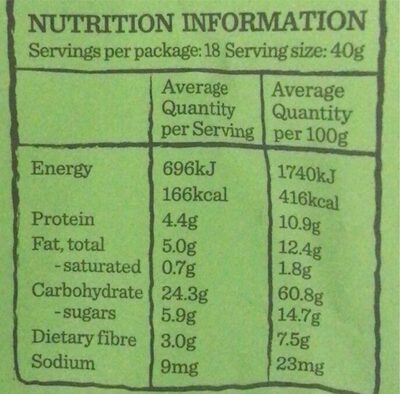 Carmans Apple Crunchy Clusters - Nutrition facts