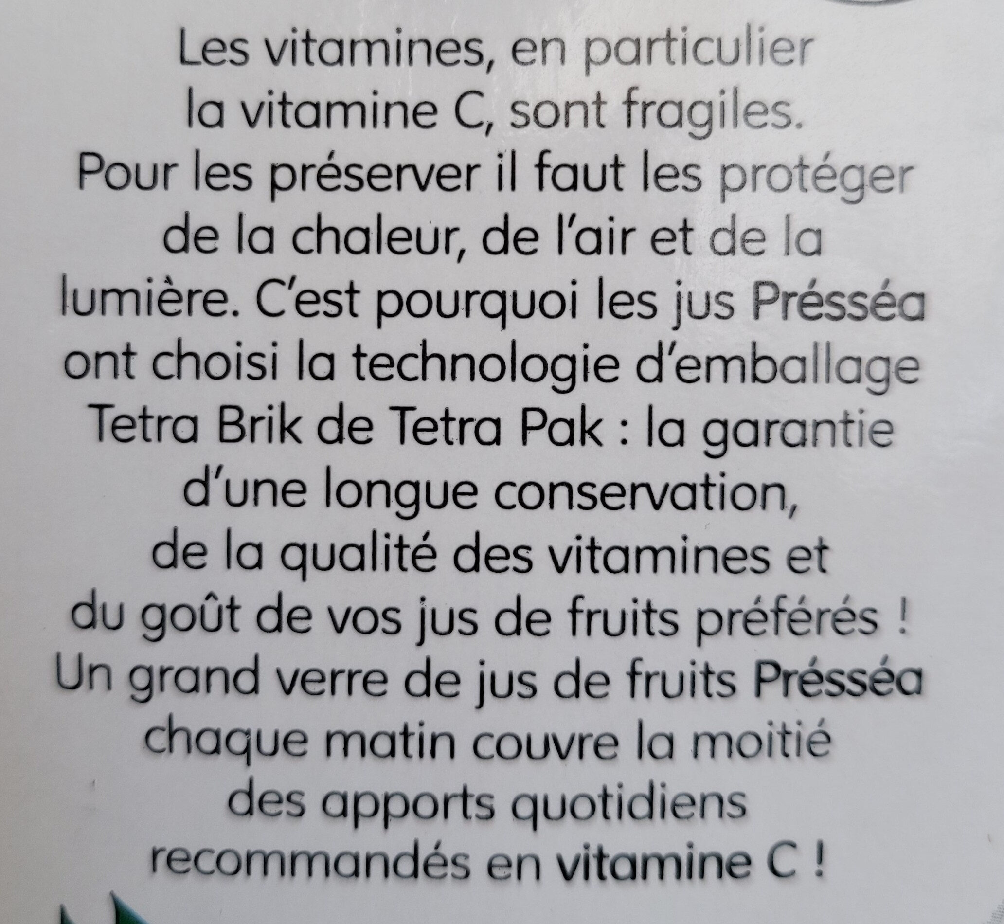 Présséa Nectar Ananas - Nutrition facts - fr