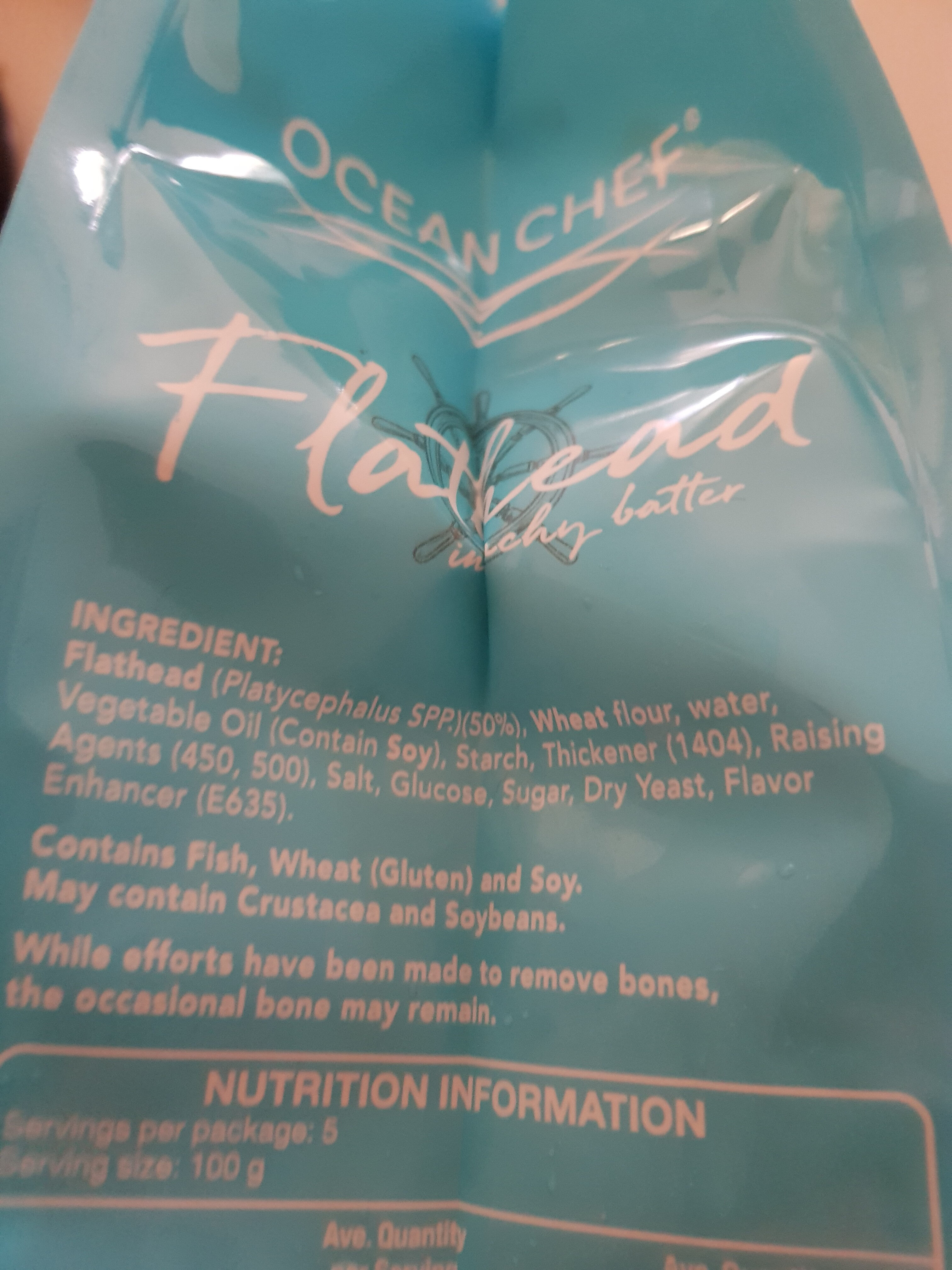 ocean chef flathead in crunchy batter - Ingredients
