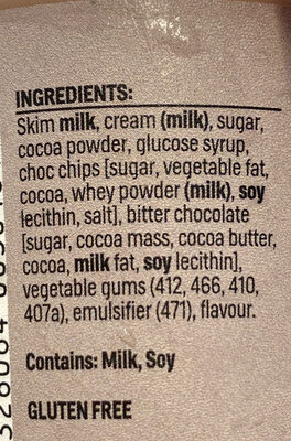 chocolate ice cream - Ingredients