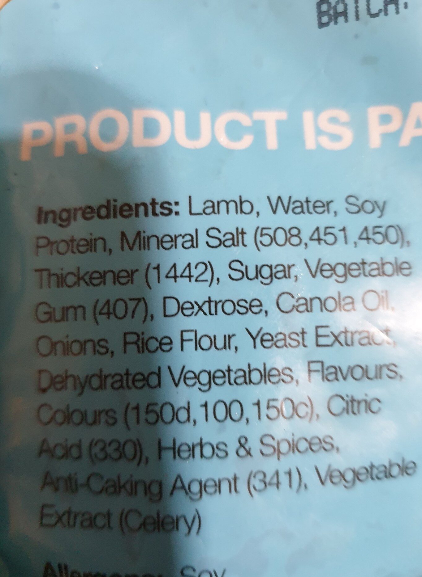 specialty foods - Ingredients