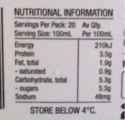 Maleny Daries Low Fat Milk - Nutrition facts