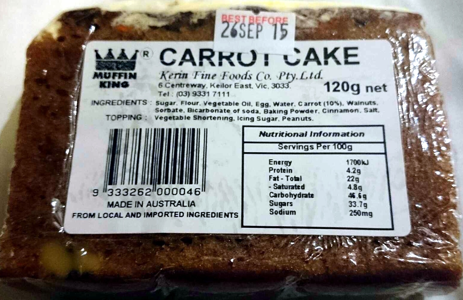 Carrot Cake - Producto - en