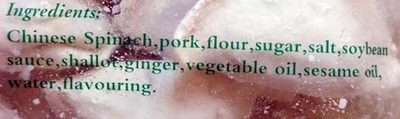 Chinese Spinach Pork Dumplings - Ingredientes - en