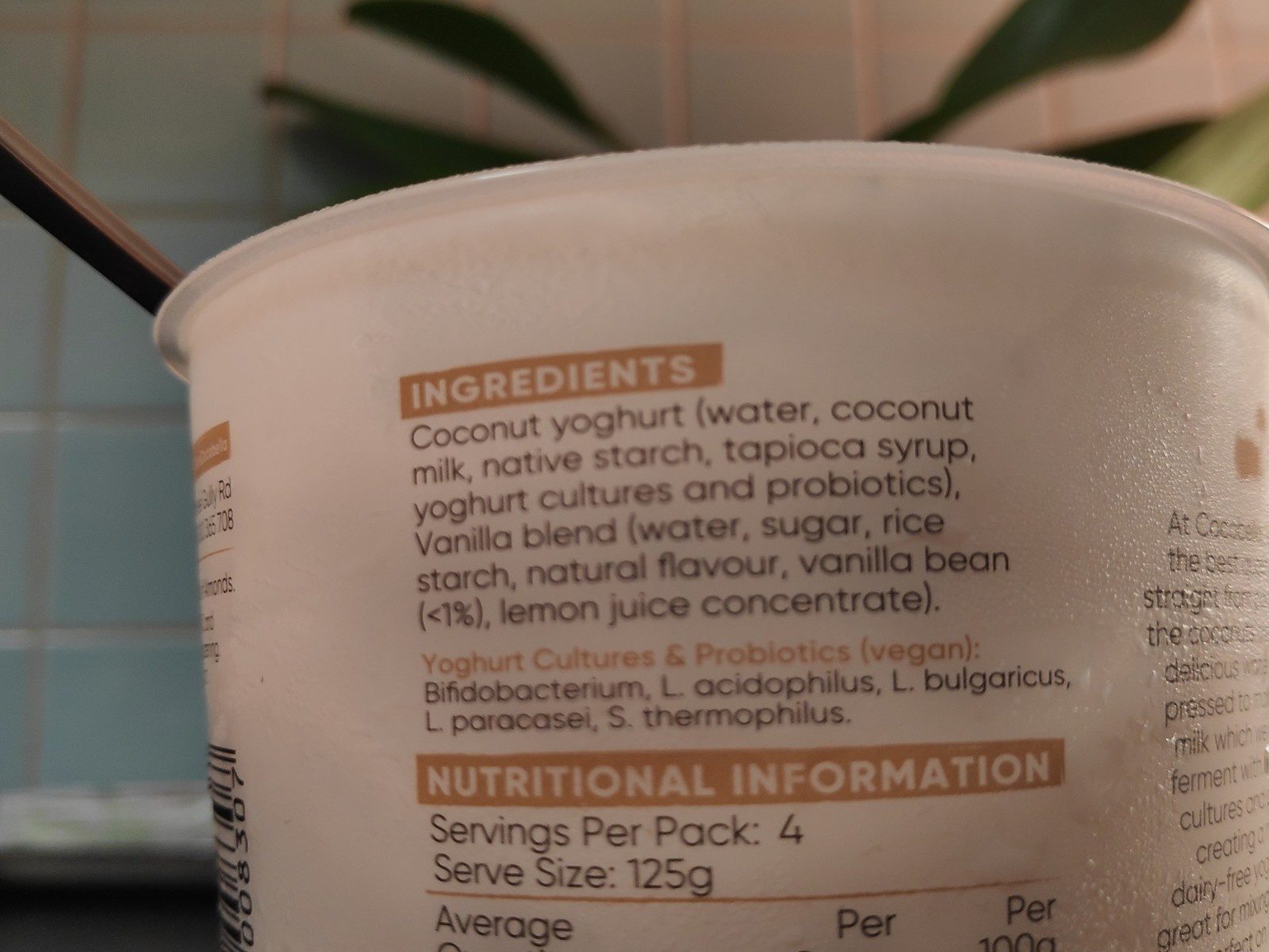 Coconut yoghurt dairy free - Ingredients - fr