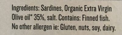 Sardines in Organic Extra Virgin Olive Oil - Ingredients