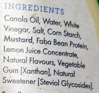 Vegan Mayo - Ingredients