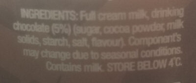 Lactose free Chocolate milk - Ingredients