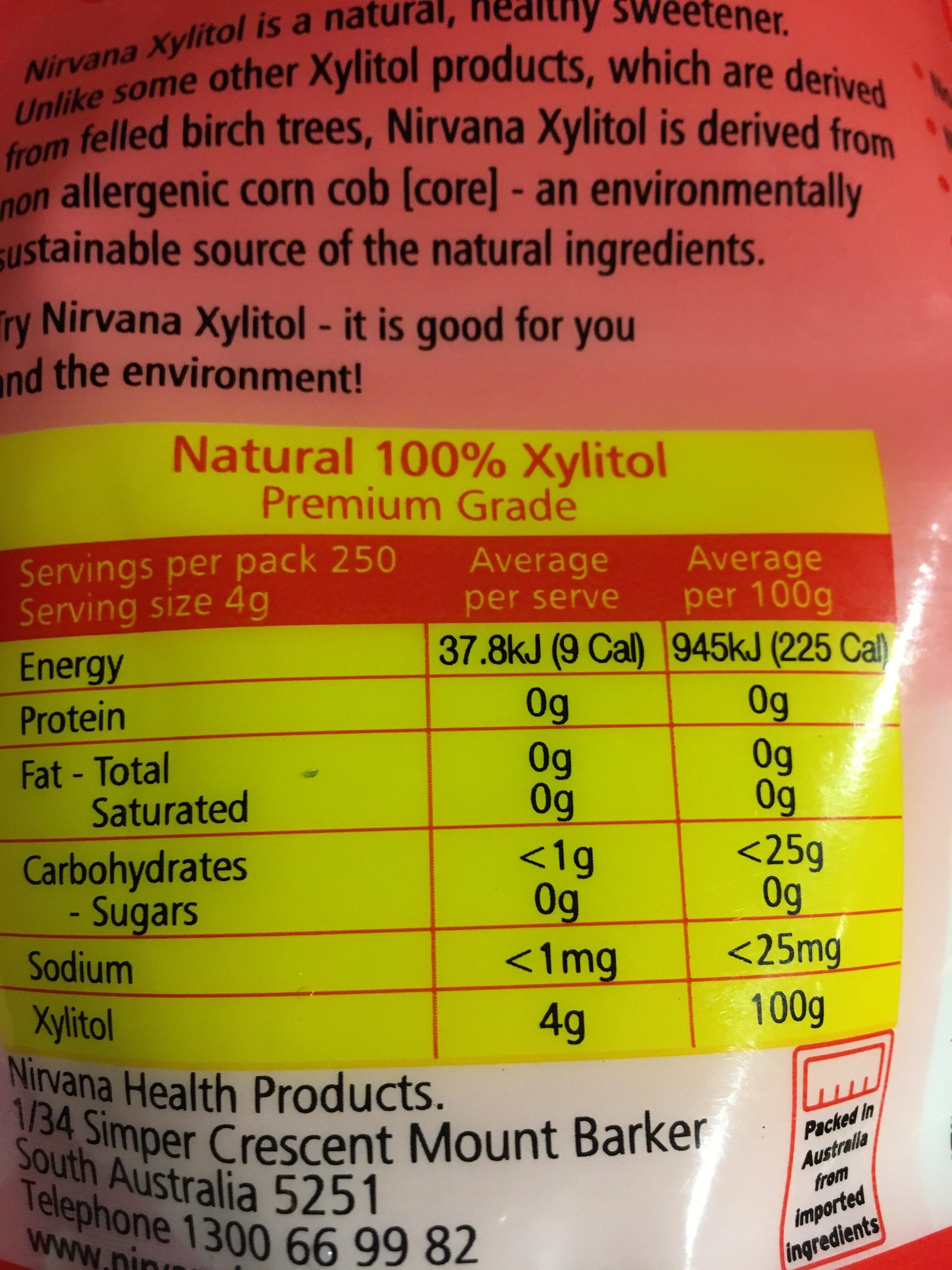 Xylitol - Nutrition facts