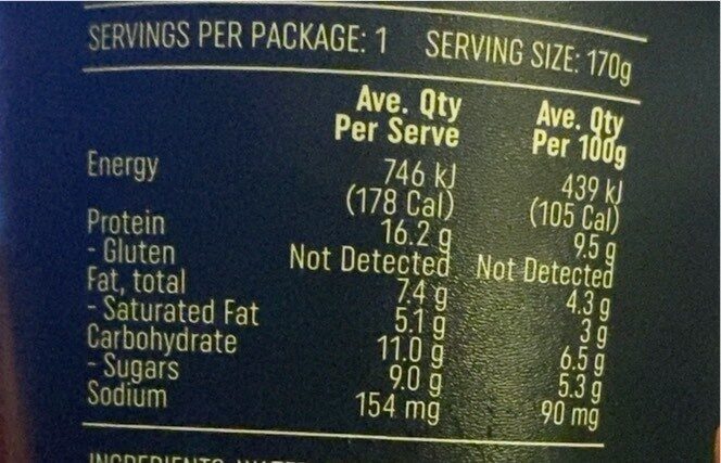 High Protein Chocolate Pudding - Nutrition facts