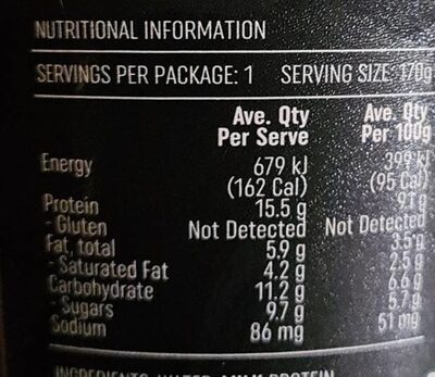 High Protein Banana Pudding - Nutrition facts