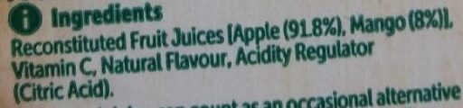 Apple & mango juice - Ingredients