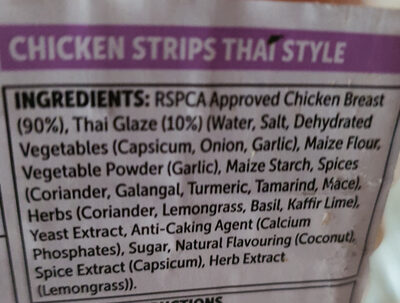 Chicken Breast Strips Thai Style - Ingredients