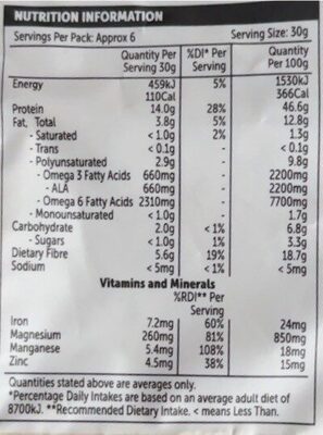 hemp protein powder - Nutrition facts