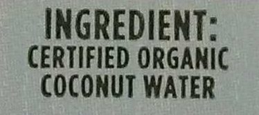 King Coconut Water - Ingredients