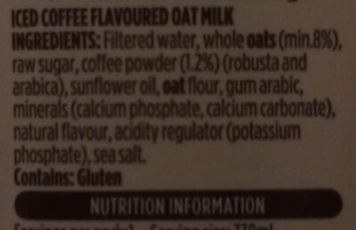 Iced Coffee - Cafe Latte - oat milk - Ingredients