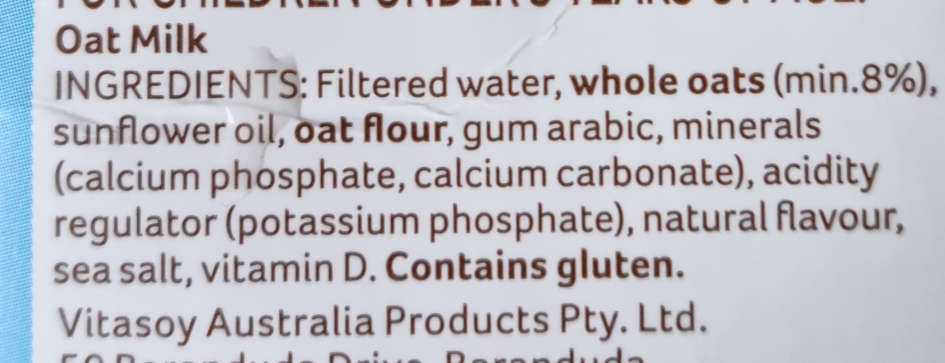 Oat milk - Ingredients