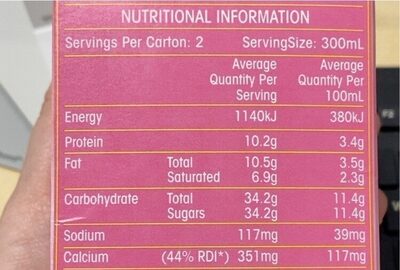 Strawberry Milk - Nutrition facts