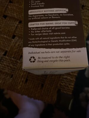 NatVia The 100% Natural Sweetener (organic) - Recycling instructions and/or packaging information