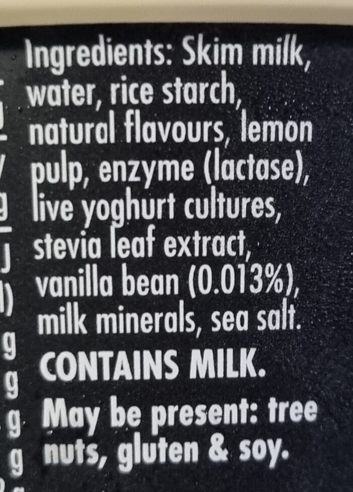 YoPRO Vanilla - Ingredienser - en