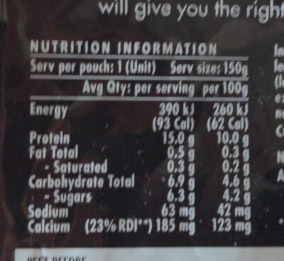 YoPRO Vanilla - Nutrition facts - pt