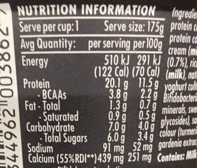 YoPRO PERFORM Key Lime - Nutrition facts