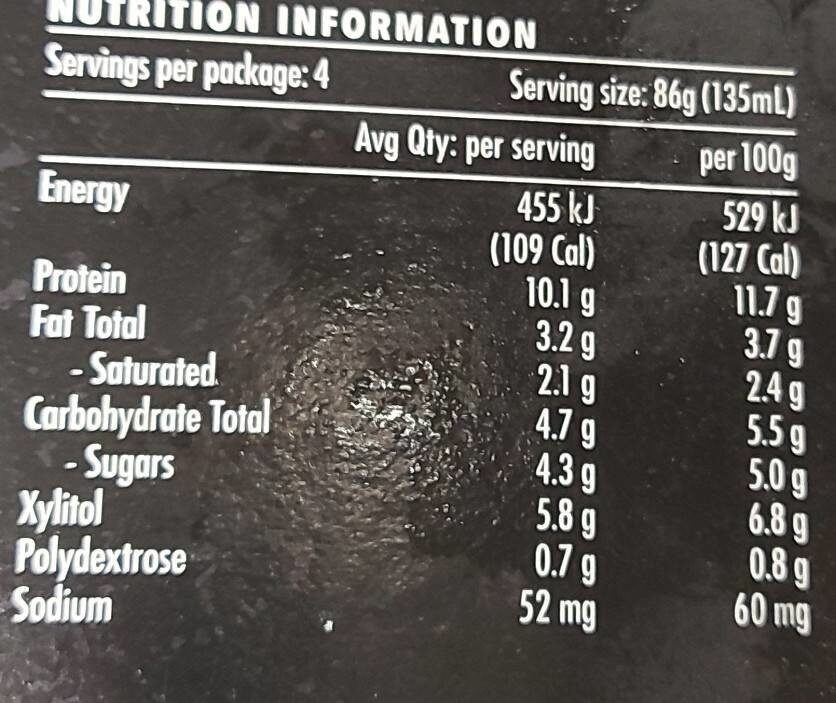 Yopro - Nutrition facts