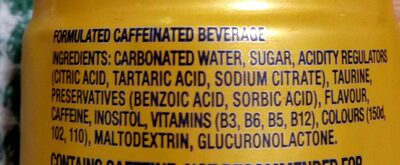 energy drink - Ingredients