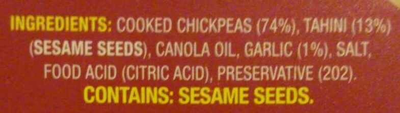 Hommus - Ingredients