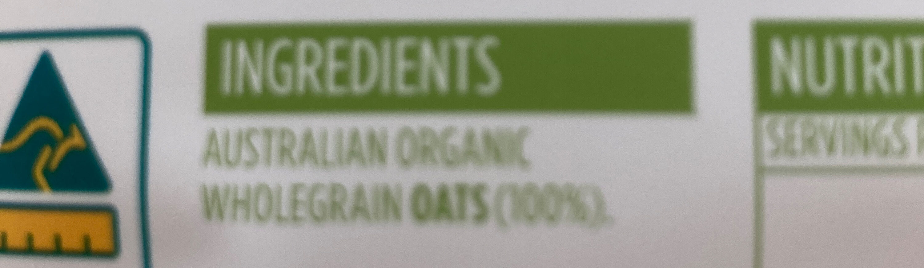 Steel cut oats - Ingredients